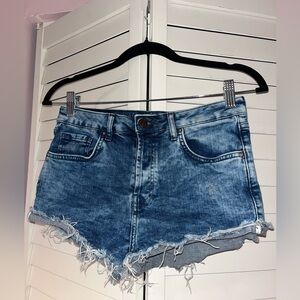 Forever 21 Blue Distressed Denim Cutoff Shorts